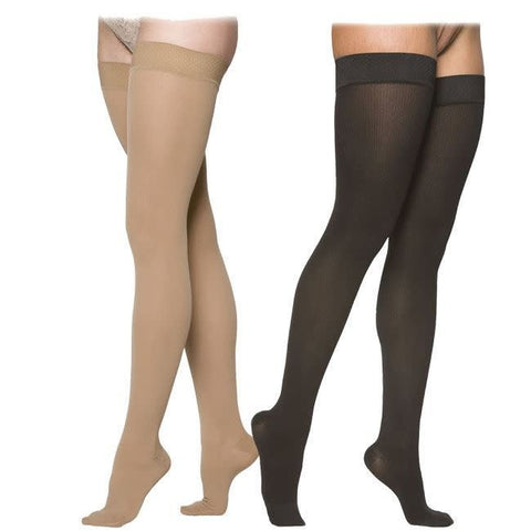 Essential Cotton for Women Thigh High 30-40mmHg Light Beige Small Short
