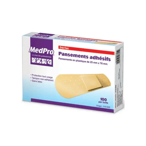 Medpro Adhesive Bandages 1" X 3" 100/bx