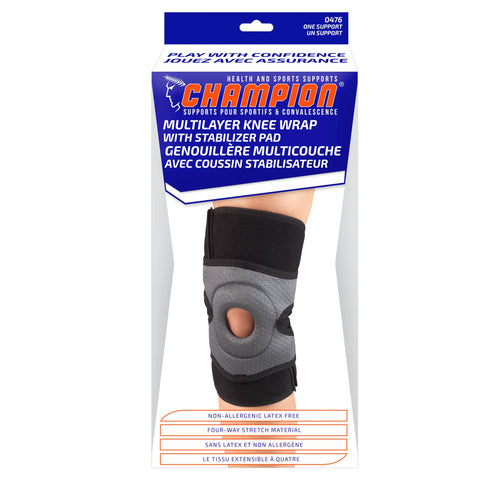 Multilayer Knee Wrap With Stabilizer Pad