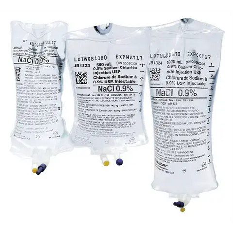 Baxter Normal Saline 0.9% Sodium Chloride Injection Solution USP IV/Bags