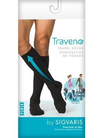 Traveno Travel Compression Sock for Men 15-20mmHg Black