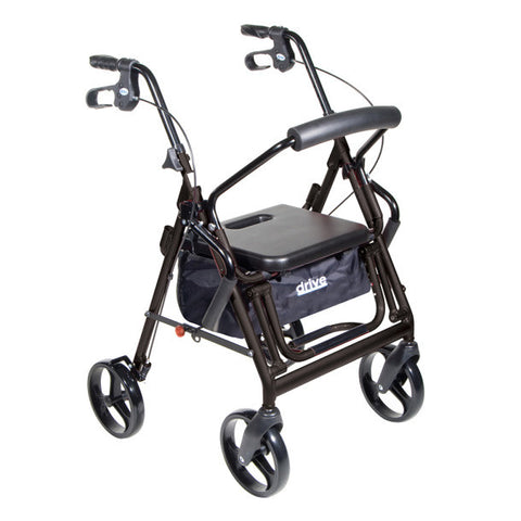 Drive Duet Rollator/Transport Chair 8" Castors Black