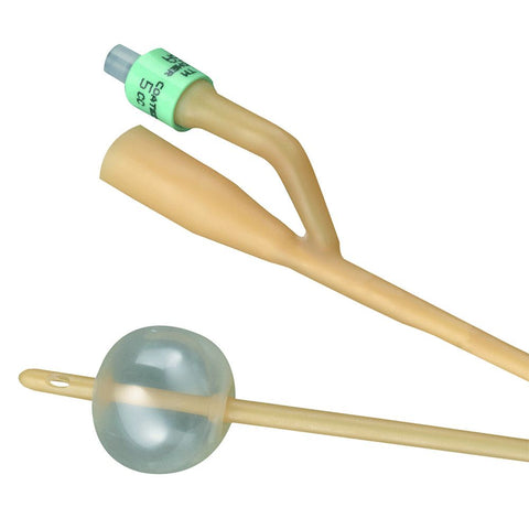 Bardia 2-Way Foley Catheter 16 fr Silicone-Elastomer Coated 5cc Two Drainage Eyes Sterile Latex Disposable 10/bx