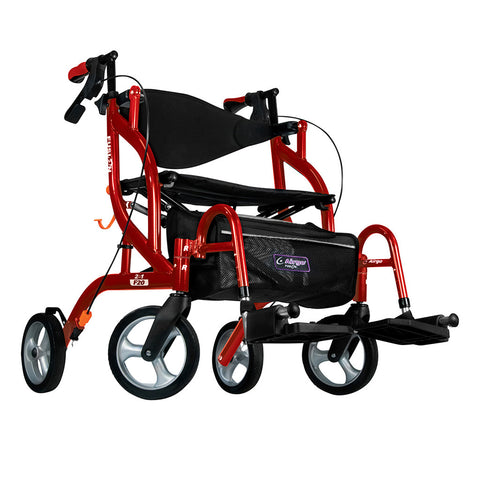Airgo Fusion 2 IN 1 F18 Side-Folding Rollator & Transport Chair Cranberry