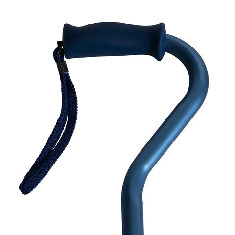 PCP Soft Silicone Handle Offset Adjustable Cane Metallic Blue