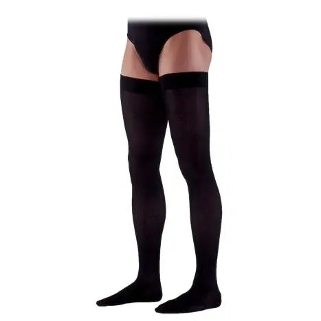 Essential Cotton for Men Thigh High 20-30mmHg Medium Short Black