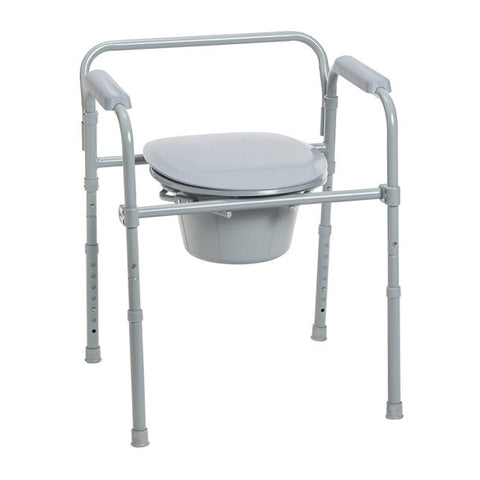 Drive Folding Steel Stationary Commode 350lbs