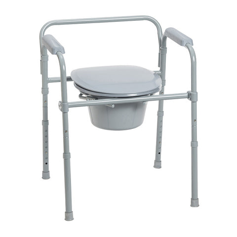Drive Folding Steel Stationary Commode 350lbs