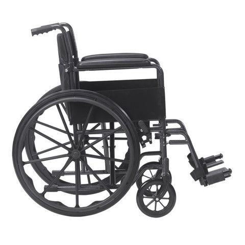 Drive Silver Sport 1 Wheelchair (Fixed) Full Arm (FA) Foot Rest (SF) 18" 250lbs