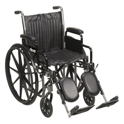 Drive Silver Sport 2 Wheelchair Detachable Full Arm (DFA) Elevated Leg Rest (ELR) 300lbs