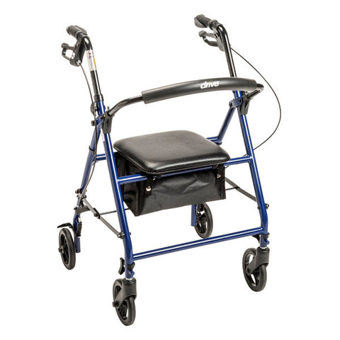 Drive Rollator Steel 6" Blue 350lb