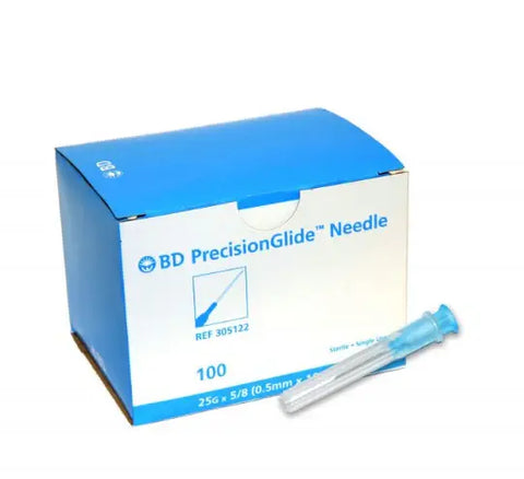 BD PrecisionGlide Hypodermic Needle 100/bx 25g x 5/8" single