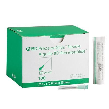 BD PrecisionGlide Hypodermic Needle 21g x 1"