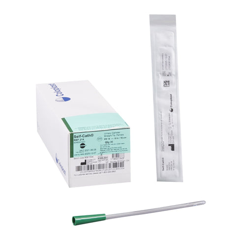 Coloplast Self Catheter Female Straight Tip w/o Connector 14 Fr  6" Single