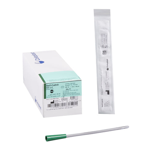 Coloplast Self Catheter Female Straight Tip w/o Connector 14 Fr  6" Single