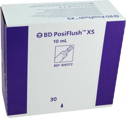 BDPosiflush Xs 10ml Normal Saline Flush Syringe Complete Sterile Syringe and Pathway 30/Bx