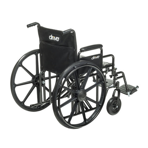 Drive Sentra EC Heavy Duty Wheelchair Detachable Full Arm (DFA) Foot Plates (SF) 450lbs
