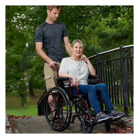 Drive Medical Red Rebel Lightweight Wheelchair