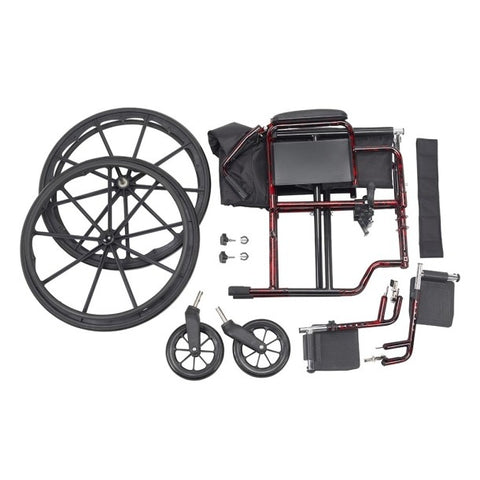 Drive Medical Red Rebel Lightweight Wheelchair