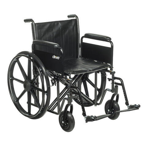 Drive Sentra EC Heavy Duty Wheelchair Detachable Full Arm (DFA) Foot Plates (SF) 450lbs