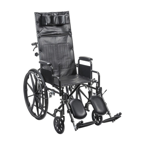 Drive Silver Sport Recline Wheelchair Detachable Desk Arm (DDA) Elevated Foot Rest (ELR)16" 300lbs