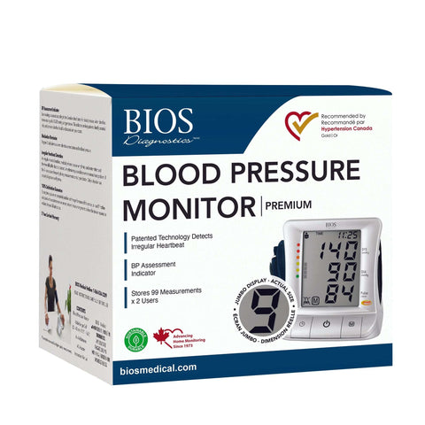 Bios Premium Large Screen Blood Pressure Monitor with FREE Wide Range Cuff & Log Book