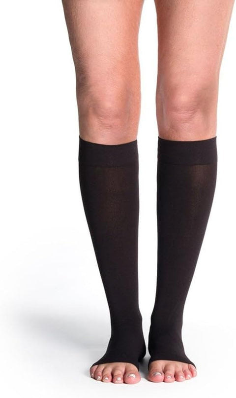 Style Soft Opaque for Women Knee High 20-30mmHg Open Toe