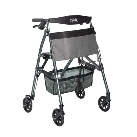 Stander Wonder Rollator Plus with Basket Standard Height and Removable Pouch