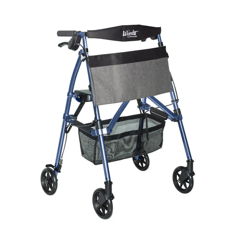 Stander Wonder Rollator Plus with Basket Standard Height and Removable Pouch