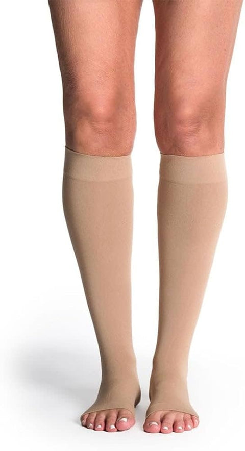 Sigvaris 842P Style Soft Opaque 20-30mmHg Open Toe ML Chai
