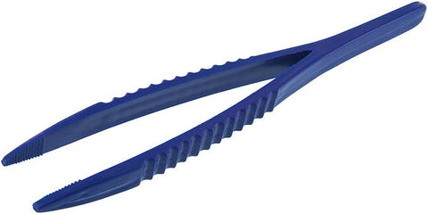 Disposable Large 5" Plastic Blue Forceps Tweezers