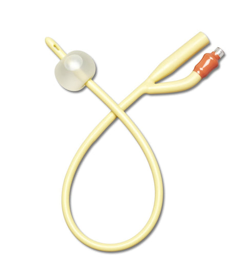 Medline Silicone Elastomer Coated Foley Catheter 2-Way Size 14Fr 10 cc Sterile Latex Free 12/bx