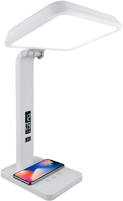 Theralite Aura Qi Light Therapy Sun Lamp - UV Free 10,000 LUX Light Therapy Lamp - Includes Alarm Clock, Phone Charger, USB Port