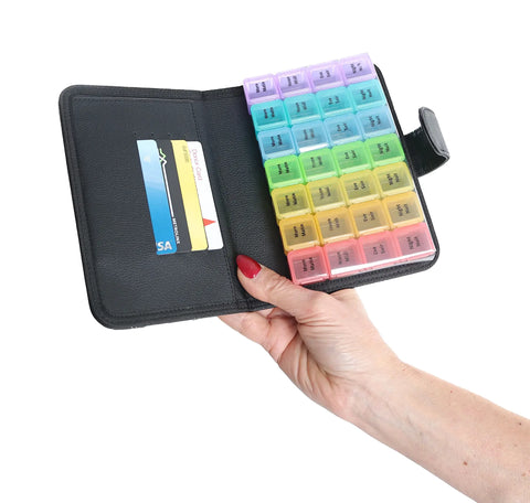 Leatherette Pill Planner Wallet Pocket Book Appearance