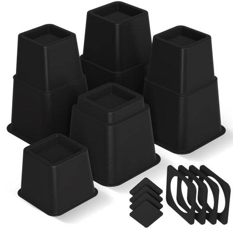 Utopia Bedding 8 Inch Premium Adjustable Furniture Risers - 3, 5 or 8 Inch Bed Riser (Set of 4)