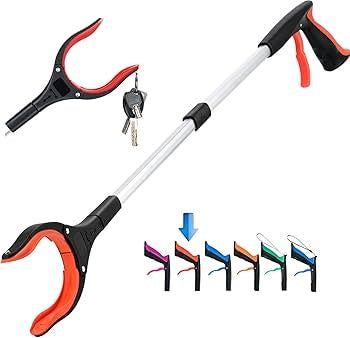 Grabber Foldable Reacher with 360° Rotating Jaw & Magnet HD Pick Up Stick