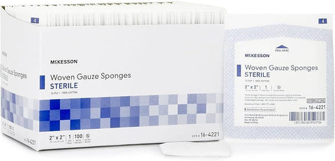 Gauze sponge 12 ply sterile 10cm x 10cm - 2 per package - 25/box single