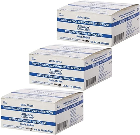 Alliance Alcohol Prep Pad Sterile Medium 200/bx