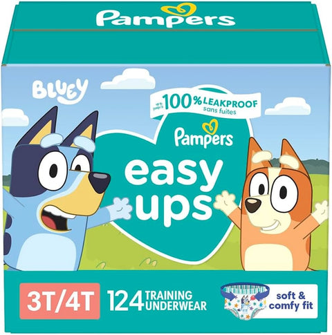 Pampers  Easy Ups  Up to 100% Leakproof Skin Protection 100/bx Size 3T-4T (Weight 30 - 40 lbs)