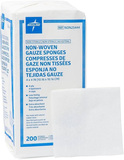 Medline Gauze Sponge 8 Ply Non-Sterile 5cmx5cm 200/Bx