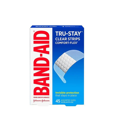 Band-Aid™Tru-Stay Clear Strips Comfort-Flex Bandages Assorted Sizes 45 count