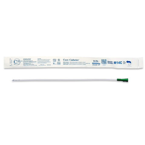 Cure Intermittent Cath Male 14fr 16in Coude Tip  Single