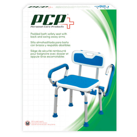PCP Shower Chair w/Back & Flip-Up  Arms
