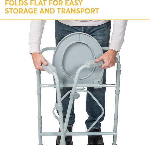 Drive Steel Folding Bedside Seat Commode 350lbs