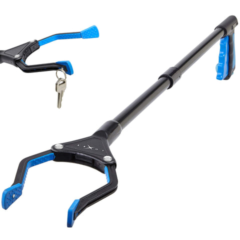 Grabber Reacher Tool with Magnetic Tip 32" Foldable Upper Grabber Reacher for Elderly Long Handy Trash Claw Grabber with Grip