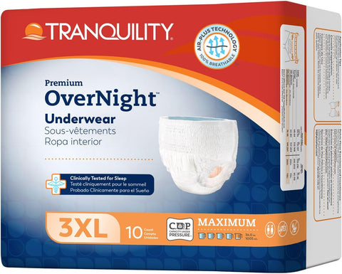Tranquility Premium Overnight Underwear Bulk 3 XXXLarge 10/Bg