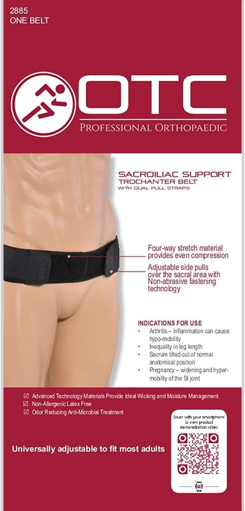 OTC Sacroiliac Support Trochanter SI Belt with Dual Pull Straps