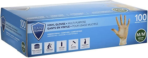 Sani-Guard Disposable Non-Sterile, Powder-Free Vinyl Gloves