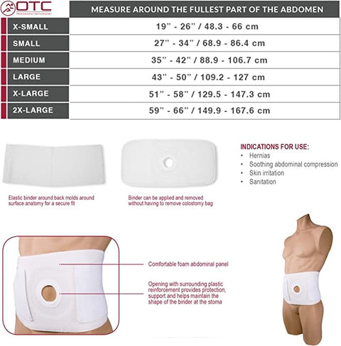 Ostomy & Hernia Support 6" Binder 2" Opening