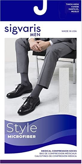Style Microfiber for Men Thigh High 15-20mmHg